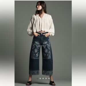 Anthropologie NWT The Kenna Mid-Rise Heritage Barrel Jeans by Pilcro 27.